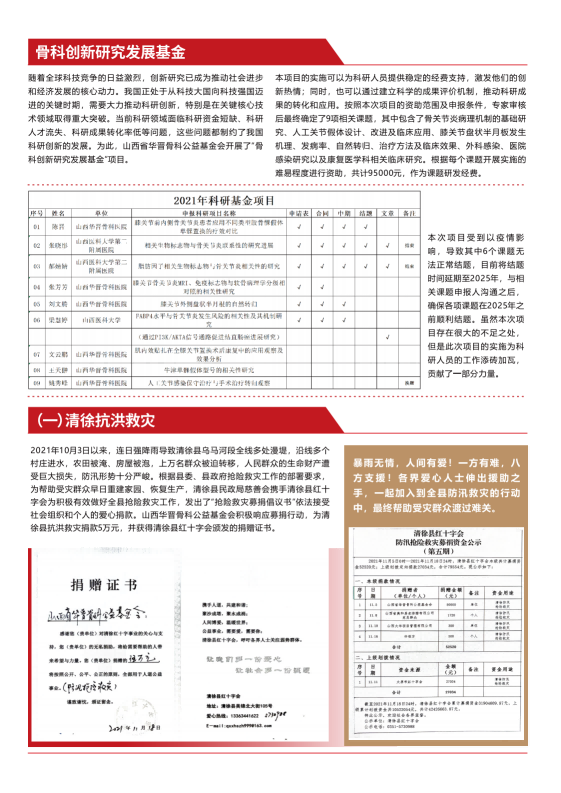 山西省华晋骨科公益基金会刊物